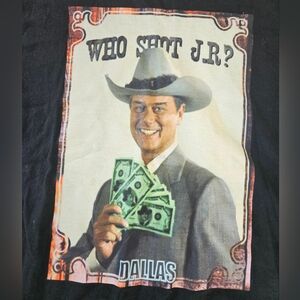 Black Dallas Graphic T-Shirt with Cowboy Print